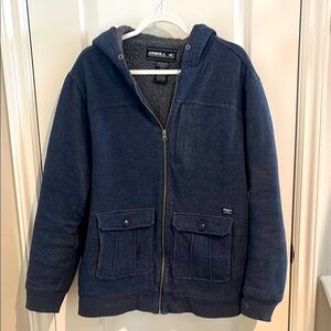 O'Neill Navy Blue Hooded Jacket, lined, extra warm